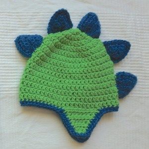 How To Crochet Dinosaur Spikes, Dinosaur Hat Pattern, Crochet Dinosaur Hat, Cat Hat Pattern, Crochet Hats For Boys, Crochet Animal Hats, Dinosaur Hat, Crochet Kids Hats, Hat Patterns Free