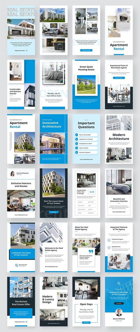 30 Real Estate Instagram Story Templates PSD, INDD, IDML, .Afdesign, .Afphoto, .Afpub, .Fig, PDF. Best Instagram Stories, Real Estate Instagram, Story Templates, Sale Banner, Instagram Story Template, Real Estate Agents, Story Template, Instagram Template, Graphic Design Templates