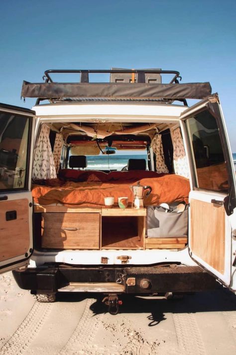 Wicked 11 Amazing Campervan Interior Design Ideas https://camperlife.co/2019/10/21/11-amazing-campervan-interior-design-ideas/ Picking the very best furniture for your toilet demands a fantastic idea and thought. It cozier than many large spaces and there are lots of things yo... Pajero Camper, Troopy Camper, Camper Home, Small Camper Vans, Van Interiors, Suv Camper, Kombi Home, Campervan Life, Van Life Diy