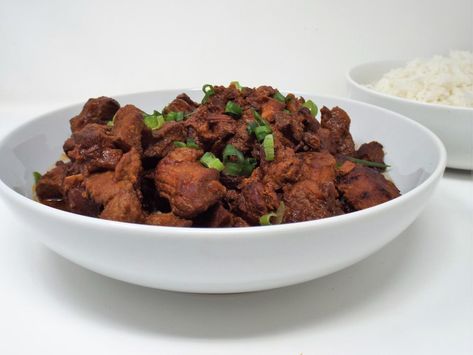 Pork shoulder braised in red miso paste and sake then served over steamed rice.. Miso Pork, Miso Recipe, Slow Cooker Recipes Pork, Red Miso, Miso Paste, Japanese Cooking, Pork Shoulder, Steamed Rice, Slow Cooker Recipes