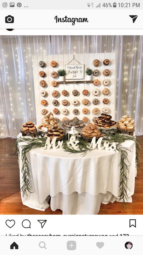 Donut Wall Wedding, Wedding Cake Display, Wedding Donuts, Event Planning Tips, Donut Wall, Lilac Wedding, Wedding Dessert Table, Future Wedding Plans, Cute Wedding Ideas