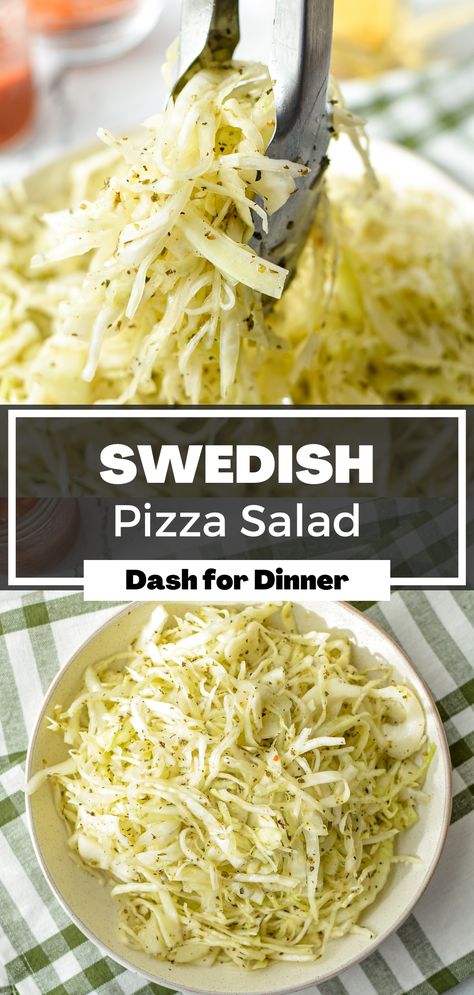 Eating Well Cabbage Salad, Salad Recipes With Vinaigrette, Italian Cabbage Salad, Low Carb Cabbage Salad, Swedish Salad Recipes, Vegan Pizza Salad, Cold Cabbage Salad, Cabbage Vinegar Salad, Marinated Cabbage Salad