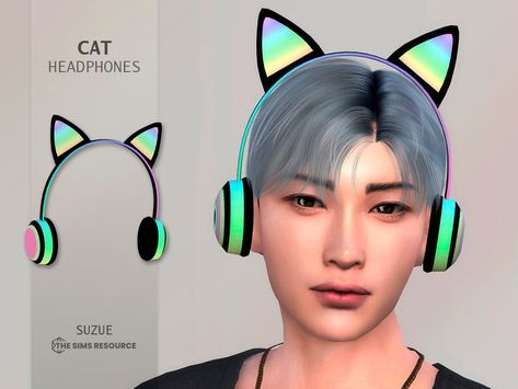 The Sims Resource - Cat Headphones Cat Headphones, Sims 4 Tattoos, Sea Earrings, Goth Choker, The Sims Resource, Sims Resource, The Sims, Sims 4, Favorite Things List