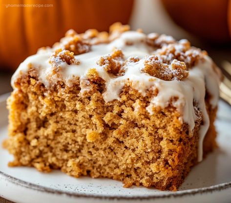 Pumpkin Coffee Cake is a moist, spiced cake topped with a sweet crumble. Ideal for breakfast or dessert, this recipe is a family favorite for fall. Pumpkin Crumble Cake, Pumpkin Coffee Cake Recipes, Pumpkin Crumble, Pumpkin Coffee Cake, Spiced Cake, Pumpkin Mac And Cheese, Pumpkin Sugar Cookies, No Bake Pumpkin Cheesecake, Recipes Pumpkin