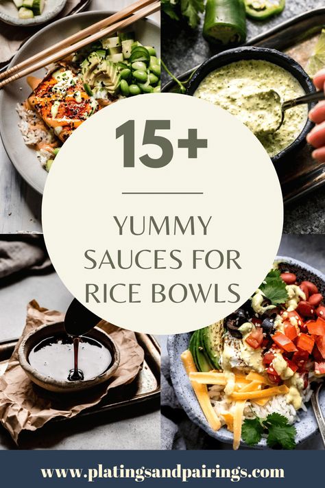 Sauces For Rice Bowls, Sauces For Rice, Rice Bowl Sauce, Asian Sauce Recipes, Rice Bowls Healthy, Vegetarian Sauces, Healthy Sauces, Healthy Bowls Recipes, Savory Rice