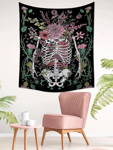 Skeleton Pattern, Skeleton, Tapestry, Free Shipping, Pattern, Home Decor, Home Décor