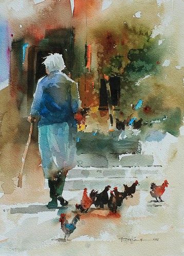 Chicken Supper | I took a break from a large oil to have som… | Flickr Painting People, Seni Cat Air, 수채화 그림, Watercolor Artists, Lukisan Cat Air, Art Et Illustration, Watercolor Inspiration, Watercolor Portraits, Watercolor Techniques