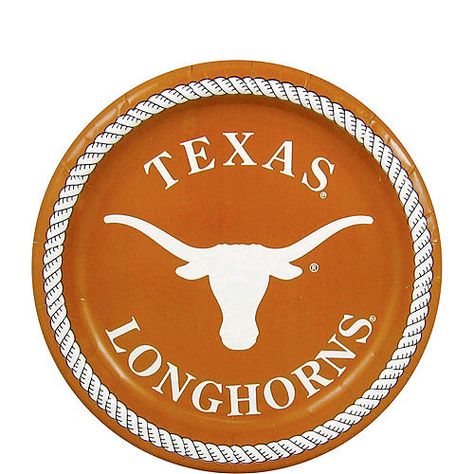 Texas Longhorns Dessert Plates 8ct Longhorn Party, Texas Party, Diy Balloon Decorations, Balloon Shop, Texas Longhorn, Graduation Party Supplies, Halloween Store, Party Kits, Sports Themed Party