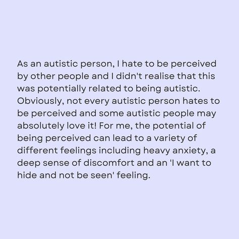 Autistic and hating to be perceived… | Instagram Being Perceived, Different Feelings, Realest Quotes, Thoughts Quotes, Other People, Healing, Feelings, Quotes, On Instagram