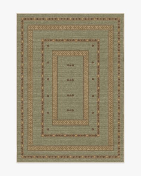 Shop the goop Dilara Sage Green Rug from Ruggable. Our washable rugs are made-to-order, stain-resistant and machine washable. Free shipping! Green Bathroom Rugs, Sage Background, Sage Green Rug, Symmetrical Design, Big Rugs, Sustainable Style, Rug Stain, Soothing Colors, Pile Rug