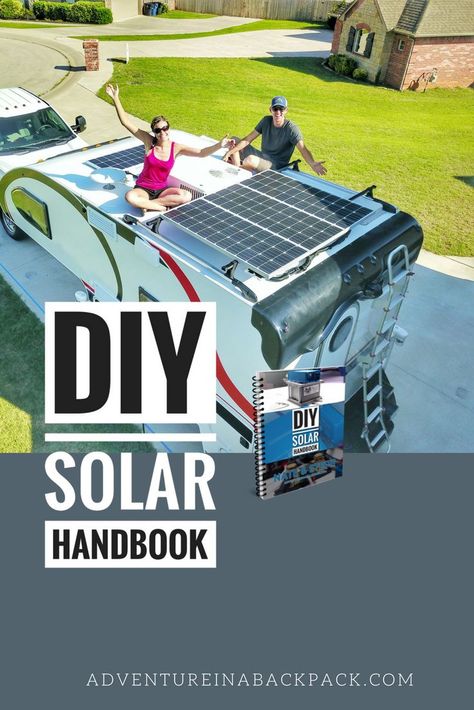 Free DIY Solar System Tutorial handbook in this post with a full setup guide to complete your RV solar system or camper solar setup. Camper Solar Array | Camper Solar Tutorial | DIY Solar Setup | How to install solar on a camper | Camper van solar setup | Adventure in a Backpack Solar Solar Battery Bank, Diy Solar System, Van Kitchen, Diy Campervan, Rv Solar, Solar Power Diy, Solar Energy Panels, Solar Kit, Best Solar Panels