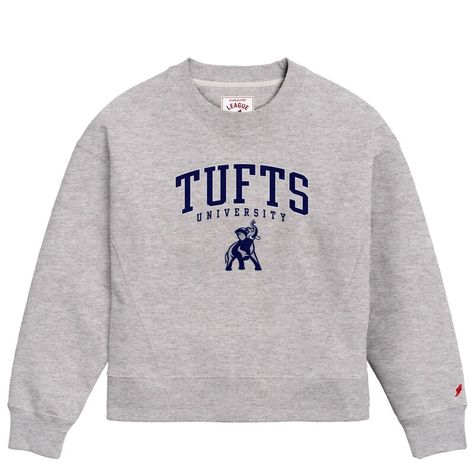 The Women's League Collegiate Wear Ash Tufts University Jumbos 1636 Boxy Pullover Sweatshirt is the perfect way to show your support for the Tufts University Jumbos. Made from a soft and comfortable cotton and polyester blend, this sweatshirt features a fleece lining to keep you warm on chilly game days. The screen-printed graphics proudly display the Tufts University Jumbos logo, so you can show your team spirit wherever you go. Tufts University, Team Spirit, Free Shopping, Pullover Sweatshirt, Oversized Fits, Sweatshirts Women, Ash, University, Bread