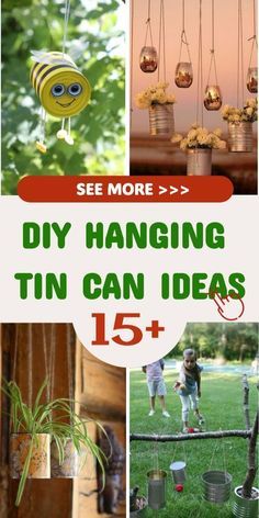 Tin Can Ideas, Ideas For Yard, Create Budget, Can Ideas, Painted Tin Cans, Can Lanterns, Tin Can Lanterns, Wind Chimes Homemade, Recycled Tin Cans