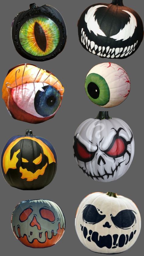 Pumpkin Paint, Pumpkin Designs, Halloween Pumpkin Designs, Halloween Pumpkins Painted, Painted Designs, Pumpkin Design, Paint Ideas, Painted Pumpkins, Halloween Pumpkin