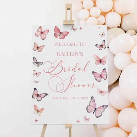 Butterfly Bridal Shower Decorations, He Gives Me Butterflies, Gives Me Butterflies, Bridal Theme, Butterfly Birthday Party, Party Welcome Sign, Pink Birthday Party, Butterfly Baby Shower, Birthday Brunch