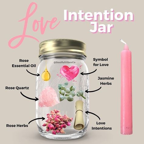 Spiritual Shop on Instagram: “Attract LOVE with these intention jars 🥰💕⁠ ⁠ You know that Valentines Day is coming up soon so you better get to putting those intention in…” New Love Spell, Intention Jars, Intention Spell, Hoodoo Conjure Rootwork, Spiritual Shop, Type Of Love, Jar Spells, Love Jar, Which Witch