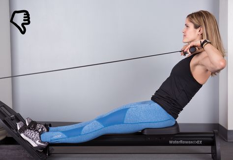 Rowing Mistakes - Raising Arms Too High Walking With Weights, Benefits Of Cardio, Inner Thigh Muscle, Upper Back Muscles, Rowing Workout, Cardio Boxing, Cardio Exercise, Cardio Machines, Thigh Muscles