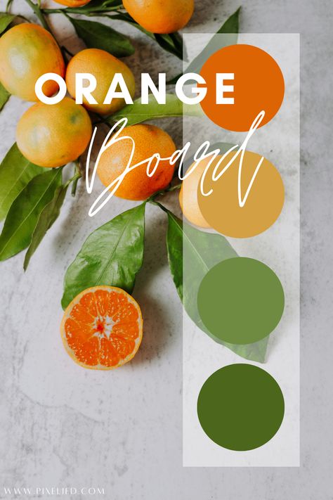 Citrus and Leaves: Fresh oranges paired with green leaves provide a refreshing and zesty color palette. Green Branding Board, Citrus Color Palette, Sage And Orange, Green Branding, Color Generator, Races Style, Orange Color Palettes, Green Colour Palette, Palette Color