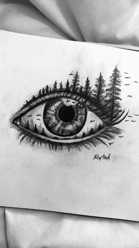 Eye art!! #art #B&W #trees #forest #sketch #artwork #aesthetic #journal #eye Highlighter Eyes Drawing, Aesthetic Eye Drawing, Reflection Drawing, Forest Sketch, Aesthetic Eye, Artwork Aesthetic, Forest Drawing, Art Galleries Design, Drawing Pictures