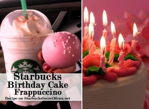 starbucks birthday cake frappuccino Birthday Cake Frappuccino, Starbucks Birthday Cake, Frappuccino Starbucks Secret Menu, Vanilla Frappuccino, Frappuccino Starbucks, Starbucks Cake, Starbucks Birthday, Secret Starbucks Recipes, Starbucks Black