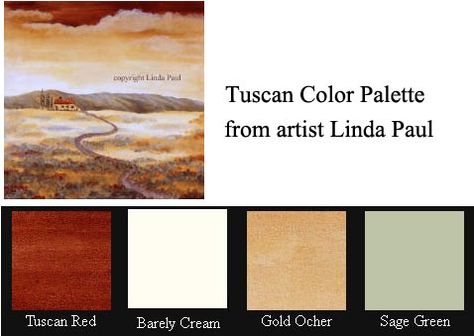 Tuscan Colors - Tuscan Color Palette - Paint Colors Tuscan Paint Colors, Tuscan Color Palette, Style Toscan, Rustic Italian Decor, Tuscan Colors, Rustic Italian Home, Decor Color Schemes, Tuscan Design, Tuscan Kitchen