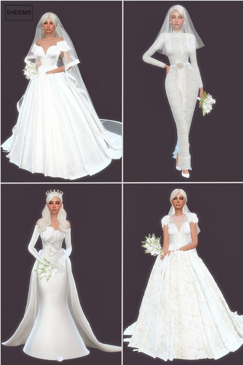 SHESIMS Sims 4 Wedding Tiara, Sims 4 Cc Wedding Heels, Sims 4 Wedding Clutter, Sims 4 Wedding Outfits, Sims 3 Wedding Dress, Sims 4 Vail Cc, Sims 4 Vail, Sim4 Wedding Dress, Sims 4 Mods Wedding Dress