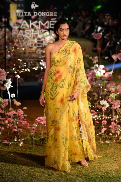 Floral Sarees, Chiffon Sarees, Floral Print Sarees, Floral Saree, Anita Dongre, Indian Fashion Saree, Ghagra Choli, Casual Saree, Saree Trends