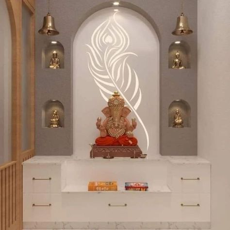 Mandir Design ideas ✨️ | Home Temple Designs #mandirdesign #mandirdesigns #mandir #hometemple #hometempledesigns #homedesignsdworld #hometempledecor #explorepost #explorepage #fypシ゚viralシ2024fyp Temple Ideas For Home, Modern Mandir Design, Modern Mandir, Home Temple Design, Mandir Design, Temple Design For Home, Pooja Room Door Design, Room Door Design, Design For Home