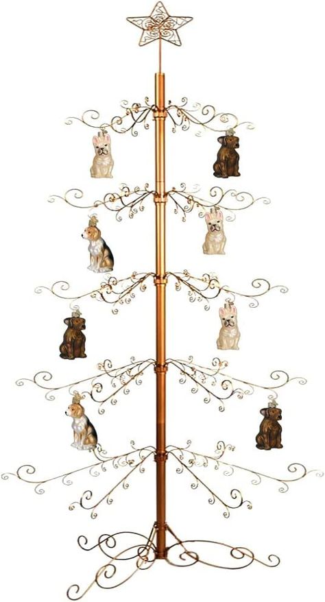 PRICES MAY VARY. Wrought iron christmas tree metal ornament display stand showcase your christmas ornaments and with this distinctive wrought iron metal christmas tree. Sturdy metal branches on the ornament display stand support christmas ornaments without bending or sagging. Prefectly sized to display your christmas baubles, the HOHIYA metal wrought iron christmas tree metal ornament display stand with 174 ornament hooks, measures 84 inch H when fully assembled and 33 inch W. Spread festival ho Ornament Collection Display, Ornament Display Craft Show, Wrought Iron Christmas Tree, Iron Christmas Tree, Wire Christmas Tree, Ornament Tree Display, Unusual Christmas Trees, Gift Shop Displays, Christmas Tree Metal