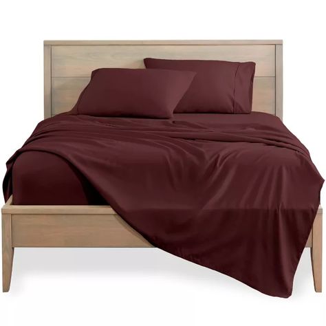 Bare Home Solid Microfiber Sheet Set Queen Burgundy. : Target Red Sheets, King Bed Sheets, Microfiber Bed Sheets, Sheet Sets Full, Twin Sheets, Twin Sheet Sets, King Sheet Sets, Cotton Sheet Sets, Sheet Sets Queen