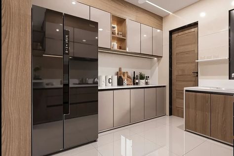 A perfect blend of gloss and natural charm 🍂✨ This kitchen combines glossy beige cabinets with beautiful woodgrain lower cabinets, bringing warmth and modern elegance together. The play of textures adds depth and character, making it a truly DIFFERENT space. We’re proud to see Merino Laminates creating such inspiring designs that redefine kitchen aesthetics. Thank you @myriad_design for choosing us to elevate your vision!​ #MomentsWithMerino #Merino #MerinoIndia #BeautifullyStrong #Surfacing... Merino Laminates, Lower Cabinets, Beige Cabinets, Kitchen Aesthetics, Character Making, Modern Elegance, Wood Grain, Laminate, Texture