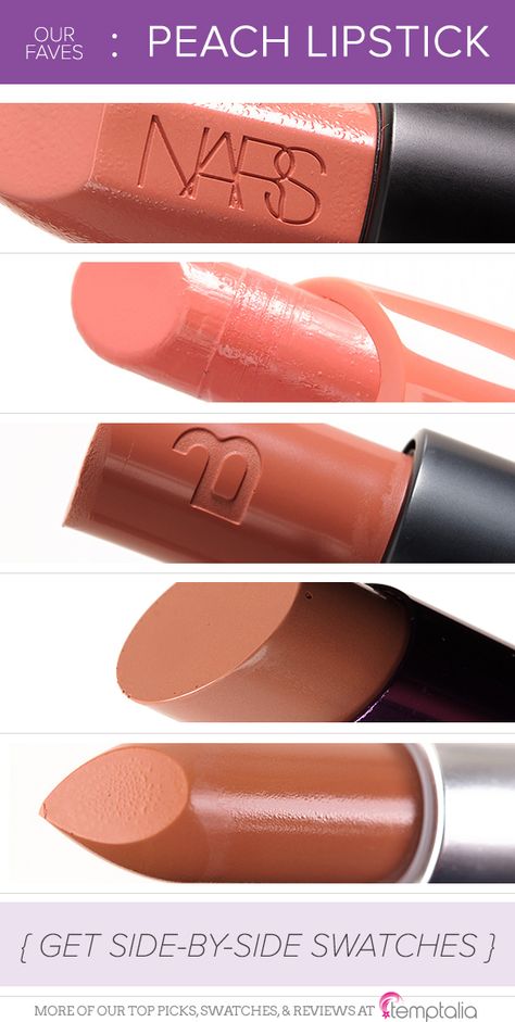 5 Fresh Picked Peach Lipsticks for Spring -   1. NARS Raquel — a light, bright pink-peach with a glossy finish 2. ColourPop Button — a light-medium, pink-peach with a matte finish 3. Bite Beauty Caramel — a peachy-brown with warm undertones  4. Urban Decay Naked2 — a medium, peach-brown with a soft shine  5. MAC Yash — a medium-dark neutral peach with a matte finish Brown Lipstick Shades, Spring Lipstick, Peach Lipstick, Lipstick Hacks, Beautiful Lipstick, Rose Lipstick, Brown Lipstick, Lipstick Tube, Bite Beauty