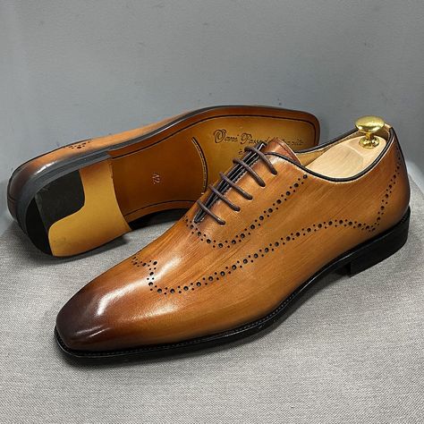 Mens Oxford Shoes, Casual Oxford Shoes, Dress Shoes For Men, Oxford Brogues, Oxford Shoes Men, Pointed Toe Shoes, Brown Shoe, Shoes For Men, Luxury Brand