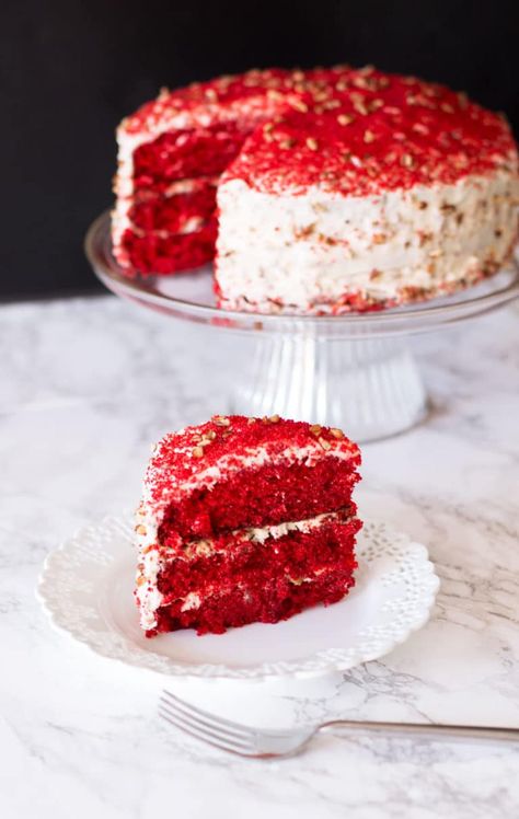 Red Velvet Ideas, Groot Koeke, Homemade Red Velvet Cake, Best Red Velvet Cake, Velvet Cakes, Cream Cheese Frosting Easy, Cake Red Velvet, Red Velvet Cake Recipe, Velvet Cake Recipes