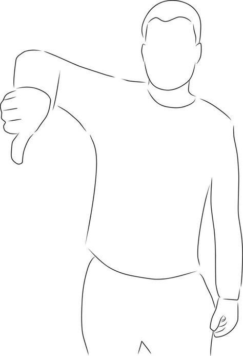 Man showing thumbs down, vector. Hand drawn sketch. Thumbs Down, Vector Hand, Hand Drawn, Vector Free, How To Draw Hands, Sketch, Clip Art, Drawings, Music