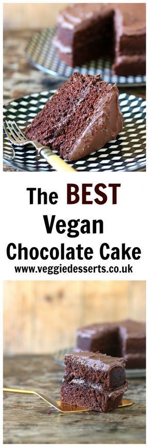 The BEST Vegan Chocolate Cake | Veggie Desserts Blog This really is the best vegan chocolate cake, ever. Really. It’s rich, fluffy, moist (I hate that word!), decadent and soooo easy to make. Vegan Pound Cake, Best Vegan Chocolate Cake, Cake No Eggs, Veggie Desserts, Healthy Vegan Dessert, Resep Vegan, Vegan Chocolate Cake Recipe, Patisserie Vegan, Weight Watcher Desserts