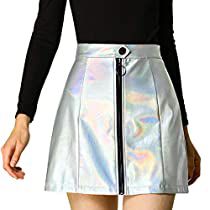 Check this out! Metallic Skirts, Metallic Mini Skirt, Prom Costume, Mini Skirt Fashion, Glitters Skirt, Skirt With Zipper, Chic Heels, Metallic Skirt, Looks Party