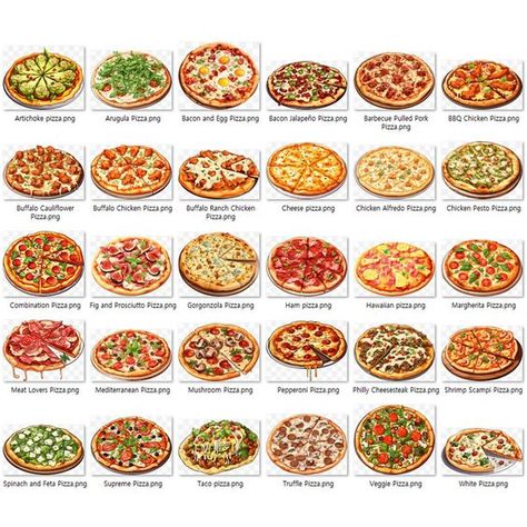 Pizza Clip Art, Pizza Variety, Pizza Png, Chicken Margherita, Big Tummy, Creative Pizza, Pork Bbq, Types Of Pizza, Homemade Cookbook