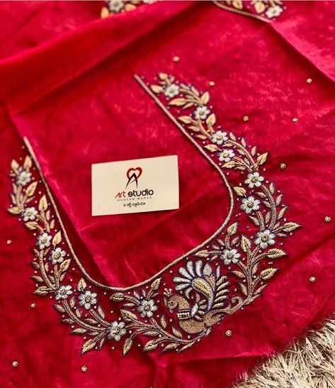 Neck Designs Aari Work, Work Blouse Hand Designs, Silk Saree Blouse Designs Patterns, Mirror Work Blouse Design, Traditional Blouse Designs, Kids Blouse Designs, Cutwork Blouse Designs, Aari Work Blouse, Hand Work Blouse