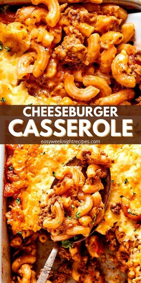 Cheeseburger Casserole with pasta, beef, and cheese is a delicious and satisfying dish that combines the flavors of a classic cheeseburger with the comforting texture of macaroni and cheese. Hamburger Pasta Recipes, Casserole With Pasta, Hamburger Mac And Cheese, Cheeseburger Mac And Cheese, Classic Cheeseburger, Mac And Cheese Burger, Macaroni And Cheese Casserole, Hamburger Casseroles Recipes, Mac And Cheese Casserole