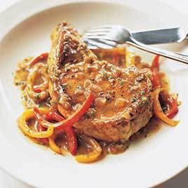 Pork Chops with Balsamic Vinegar and Sweet Peppers Vinegar Pepper Pork Chops, Italian Pork Chops With Vinegar Peppers, Pork Chops With Vinegar Peppers, Pork Chops With Peppers, Vinegar Peppers, Italian Pork Chops, Rosemary Pork Chops, Sweet Pepper Recipes, American Test Kitchen