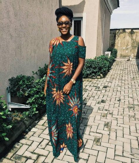 African Tribe, Ankara Maxi Dress, African Party Dresses, African American Fashion, Style Africain, Cold Shoulder Maxi Dress, African Maxi Dresses, Ankara Dresses, African Print Dress