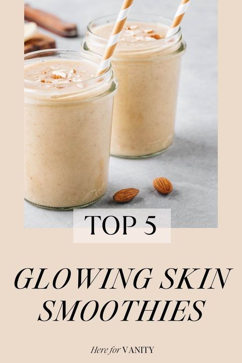 5 Nutrient-Packed Smoothies for Glowing Skin and Hair - Here for Vanity Glowing Skin Juice, Beauty Smoothie, Collagen Smoothie, Citrus Smoothie, Nutrient Dense Smoothie, Low Calorie Fruits, Food For Glowing Skin, Nutrient Packed Smoothies, Foods For Healthy Skin