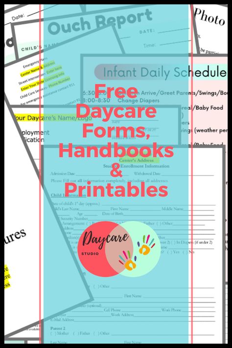 Childcare File Organization, Daycare Employee Handbook, Daycare Office Organization, Daycare Paperwork Printables, Daycare Handbook Template Free, Diy Home Daycare Ideas, In Home Daycare Prices, Daycare Sick Policy Printable, I’m Home Daycare Ideas