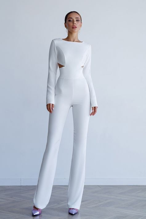 Make a bold and unforgettable statement with our White Backless Cut-Out Jumpsuit. The pure white commands attention, while the backless design and cut-out details add a touch of sensuality and intrigue. #whiteoutfit #whitejumpsuit #jumpsuit #jumpsuits #womenwear #womenstyle #style #stylish #chic #fashion #clothing #shopping White Jumpsuit Graduation, Jumpsuit Graduation Outfit, White Jumpsuit Formal, Pageant Interview, Rose Parade, Nevada Usa, Jumpsuit Dressy, Backless Jumpsuit, Clothing Shopping