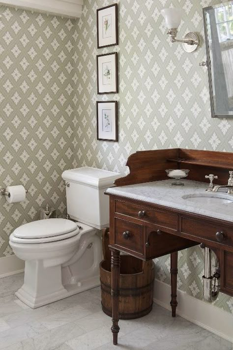 Exploring Vintage Furniture Turned Bathroom Sink - Francois et Moi Nantucket Houses, Nantucket Vacation, Nantucket Home, Sink Vanity, Town House, Vintage Bathroom, Real Vintage, Guest Bath, Traditional Bathroom