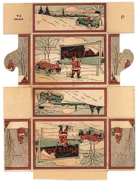 Christmas Billboard, Dollhouse Holiday, Images Noêl Vintages, Candy Cart, Dollhouse Christmas, Christmas Ephemera, Miniature Printables, Hosting Christmas, Vintage Christmas Images