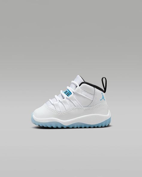 Air Jordan 11 Retro "Legend Blue" Baby/Toddler Shoes. Nike.com Baby Jordan Shoes, Beny Jr, Baby Jordans, Year Vision Board, Shoes Inspiration, Air Jordan 11 Retro, Back 2 School, Toddler Boy Shoes