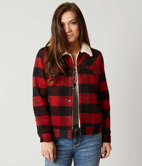 Levi's® Boyfriend Jacket - Women's Coats/Jackets in Cherry Plaid | Buckle Clothing Illustration, Buffalo Plaid Jacket, Boyfriend Jacket, Plaid Jacket, Jacket Pattern, Red Jacket, Black Plaid, Crop Jacket, Red Plaid