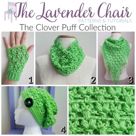 The Clover Puff Collection - The Lavender Chair Shells Dress, Spider Crochet, Lavender Chair, The Lavender Chair, Vintage Toddler Dress, American Crochet, Vest Crochet, Irish Crafts, Basket Crochet